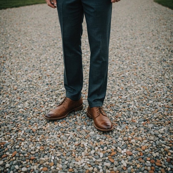 Quels types de chaussures conviennent pour une cérémonie en extérieur sur gravier?
